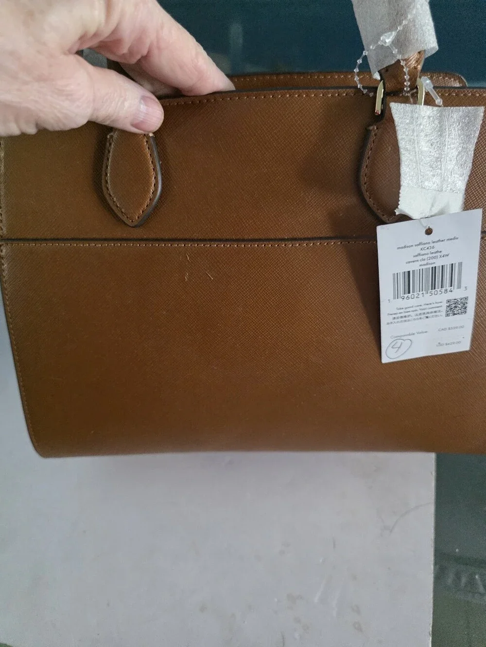 New Kate Spade New York Tan Saffiano Leather Tote